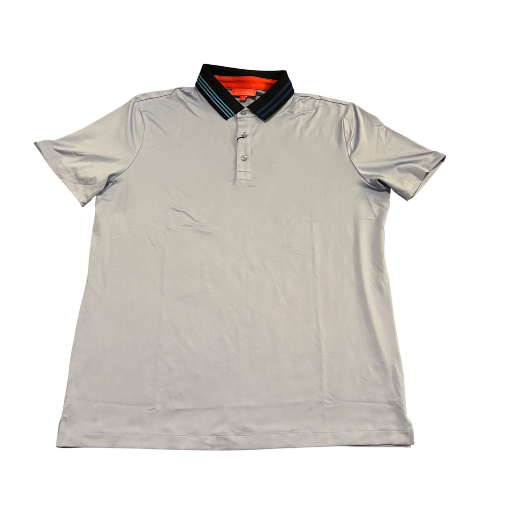 Redvanly Mens Harley Polo Shirt Baby Lavender Purple Striped Collar R2404 Large